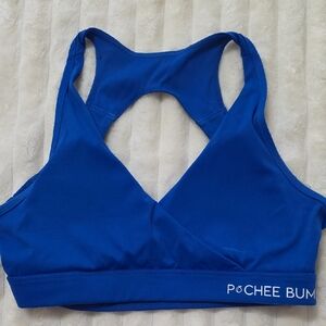 Pochee Bum Royal Blue Racerback Sports Bra